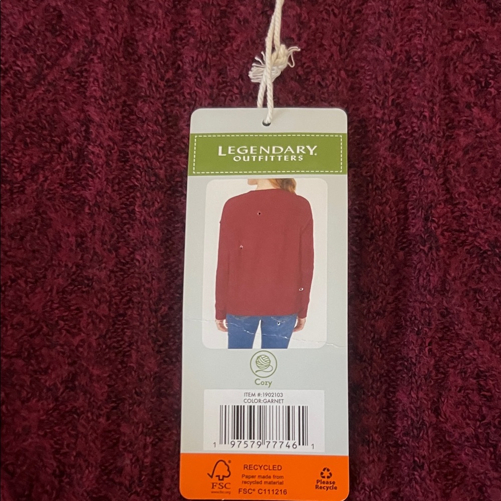 NWT Legendary Outfitters Women's Cozy Cable Knit Sweater,Garnet,Burgundy,SizeXXL - Picture 11 of 13